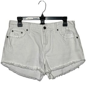 Pistola White Distressed Denim Cut-Off Shorts Size‎ 27 Raw Hem Minimalist